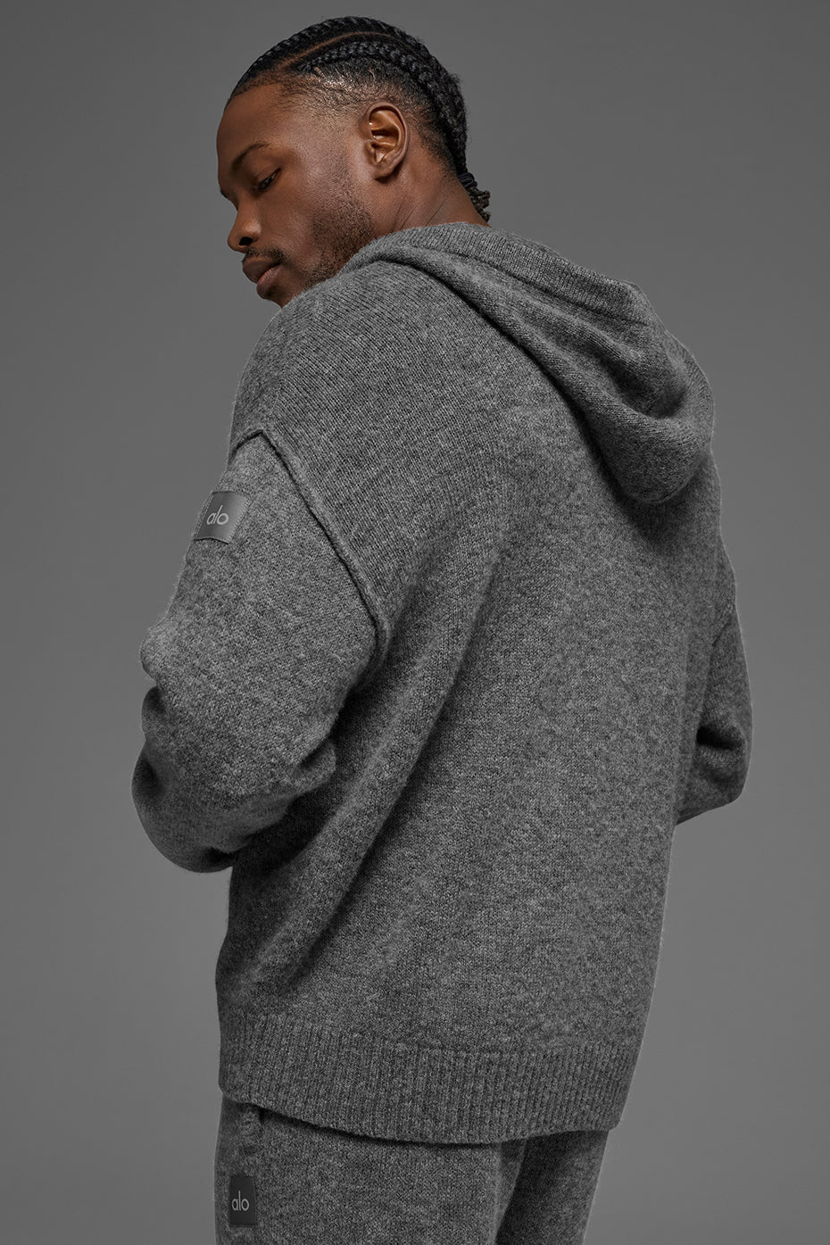 Wool Cashmere New Class Full Zip Hoodie - Platinum Grey product image 2, provided for visual reference and product detail