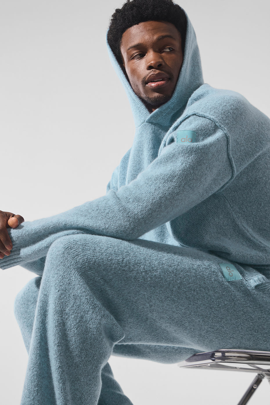 Wool Cashmere New Class Hoodie - Celestial Blue Granite Heather product image 4, provided for visual reference and product