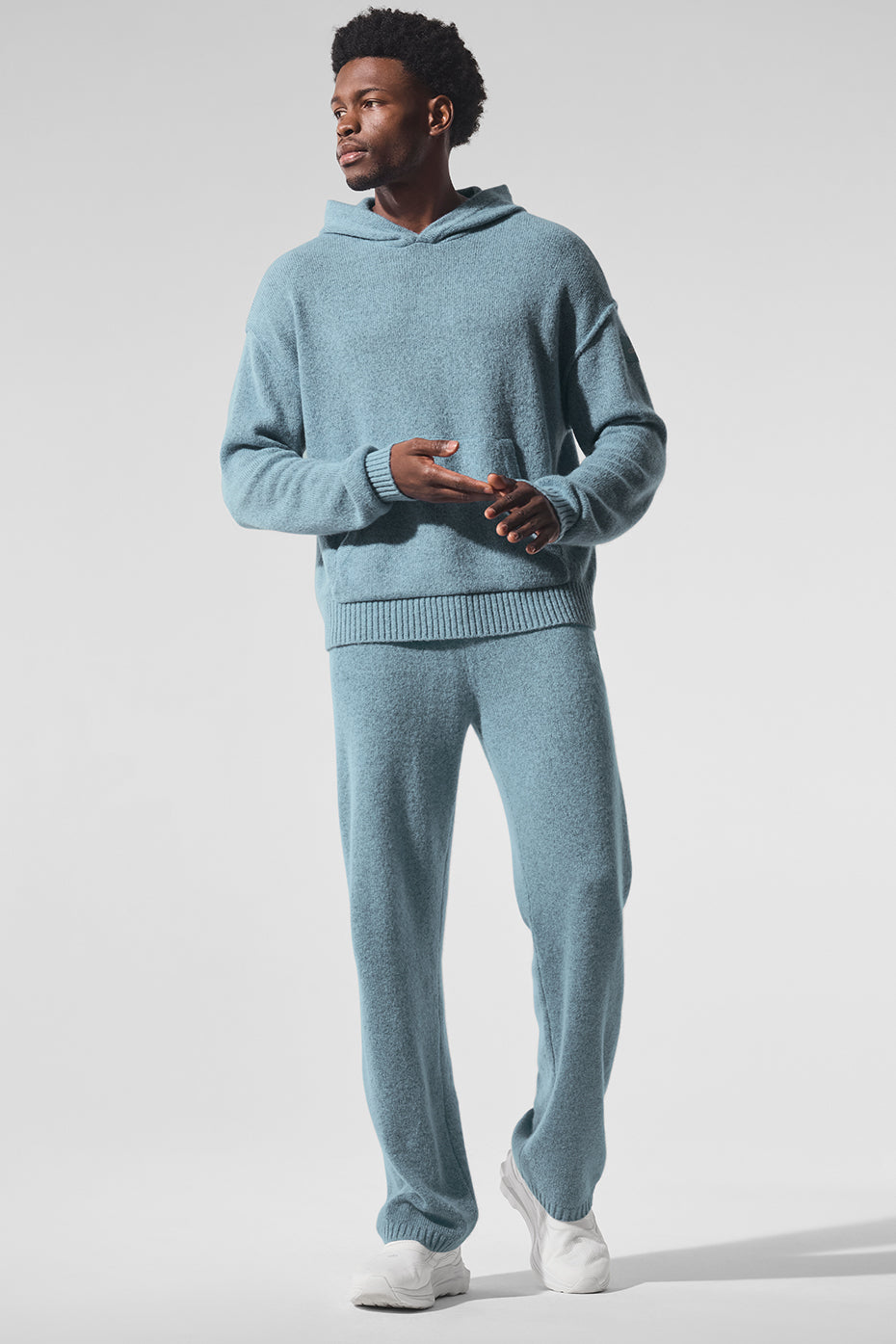 Wool Cashmere New Class Hoodie - Celestial Blue Granite Heather product image 5, provided for visual reference and product