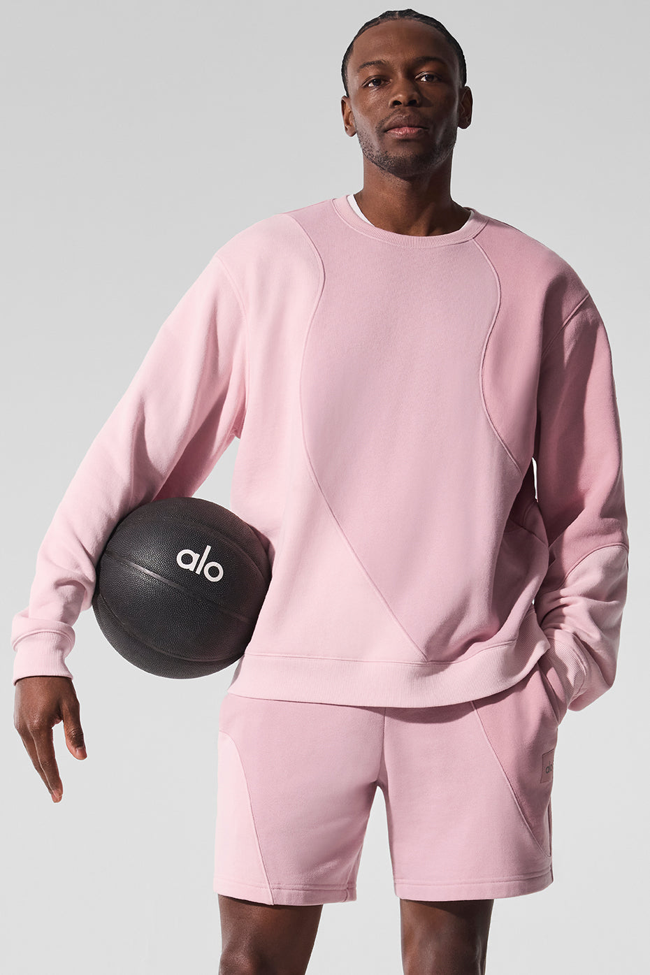 Make Waves Crew Neck Pullover - Sunset Pink Tonal product image 1, provided for visual reference and product detail review