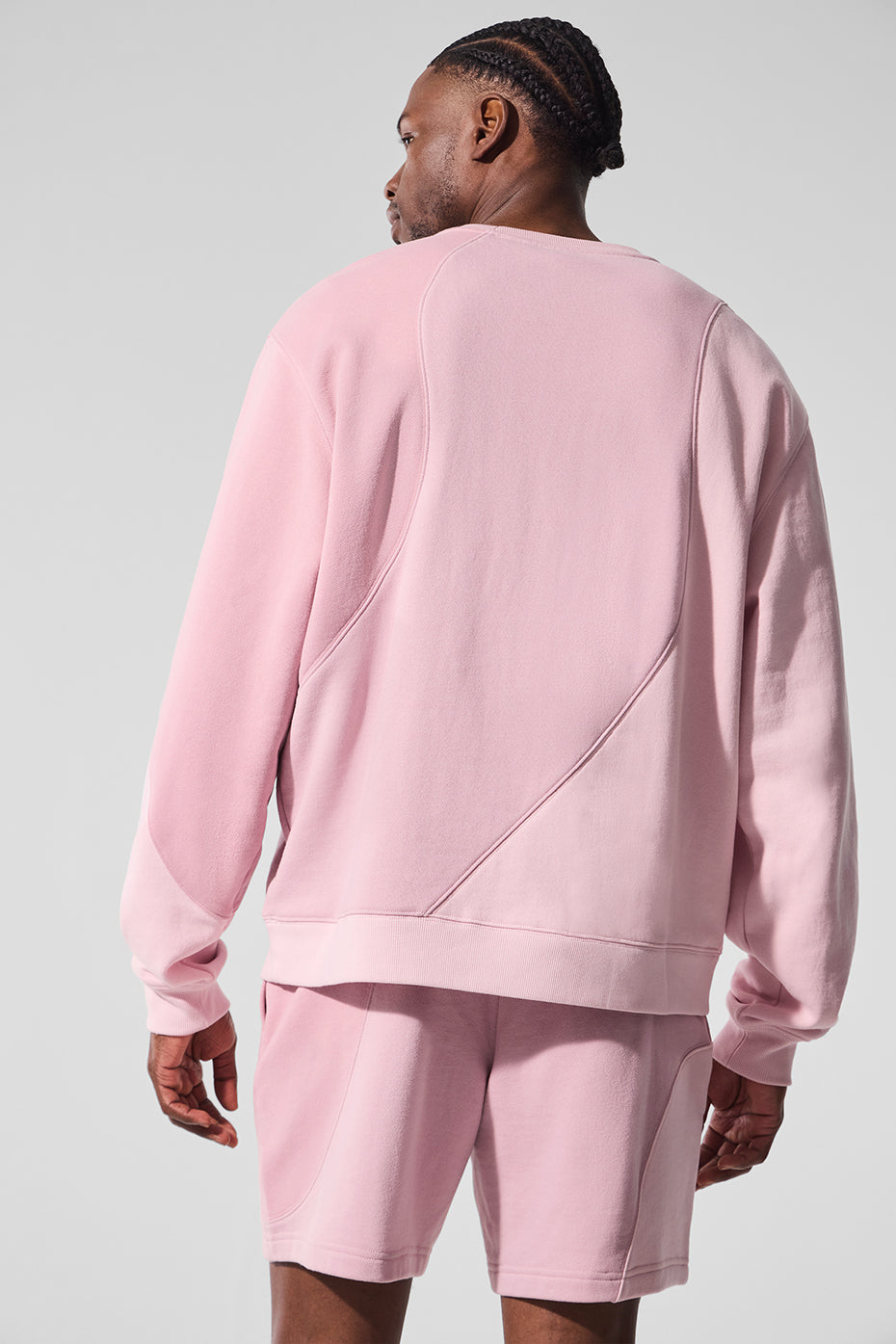 Make Waves Crew Neck Pullover - Sunset Pink Tonal product image 2, provided for visual reference and product detail review