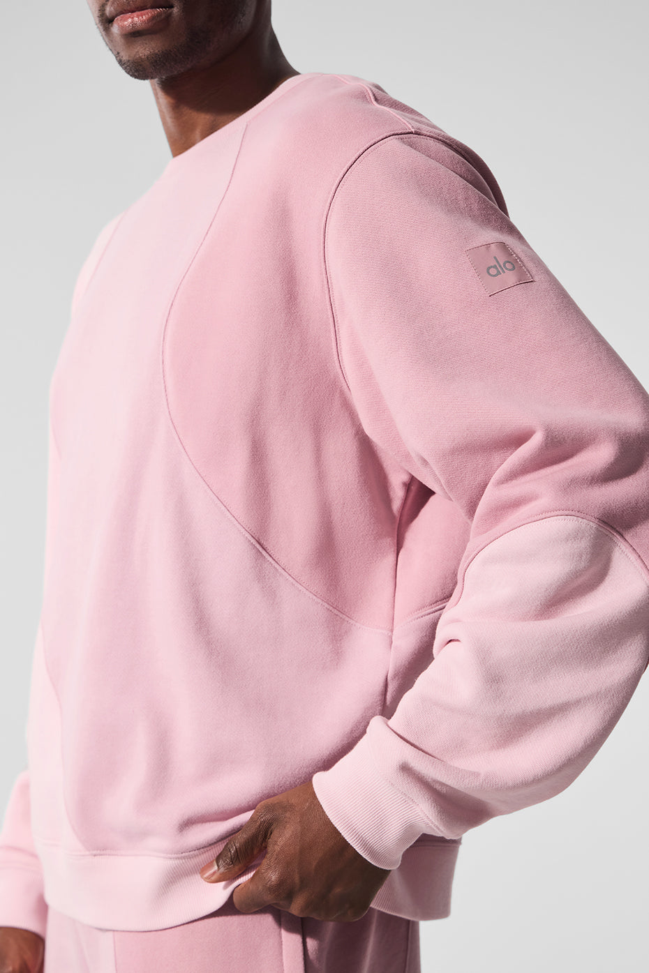 Make Waves Crew Neck Pullover - Sunset Pink Tonal product image 3, provided for visual reference and product detail review