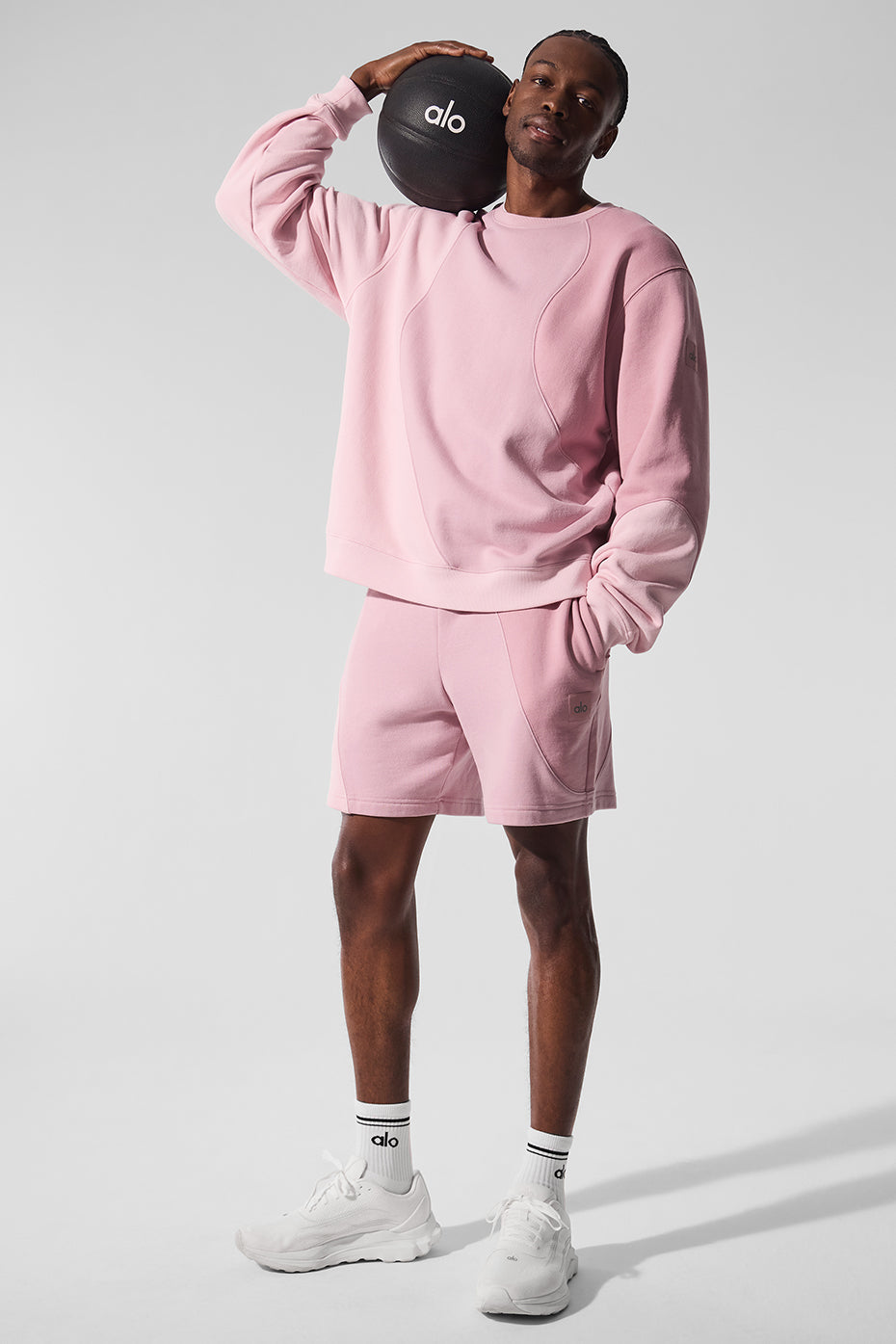 Make Waves Crew Neck Pullover - Sunset Pink Tonal product image 4, provided for visual reference and product detail review
