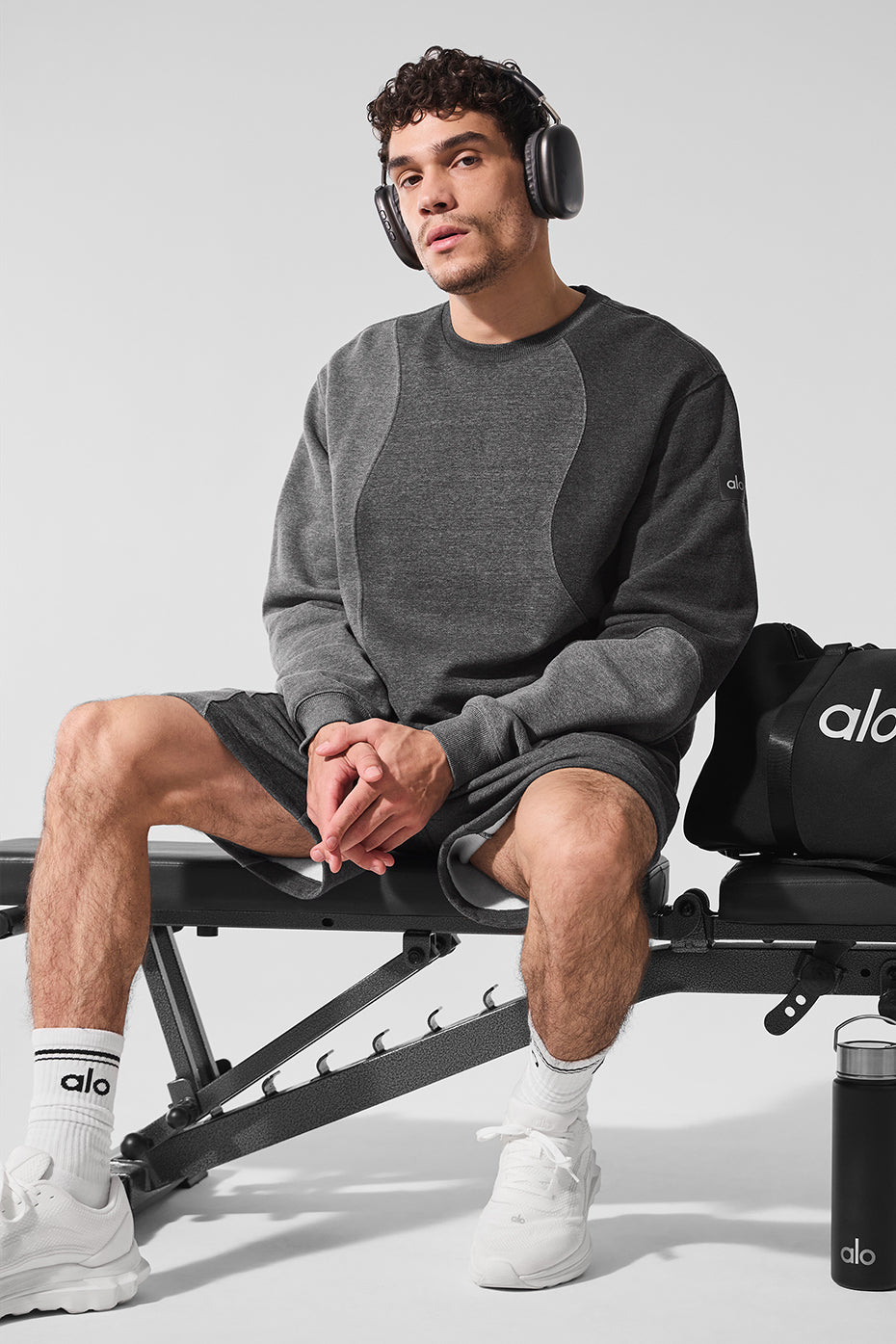 Make Waves Crew Neck Pullover - Dark Heather Grey Tonal product image 4, provided for visual reference and product detail