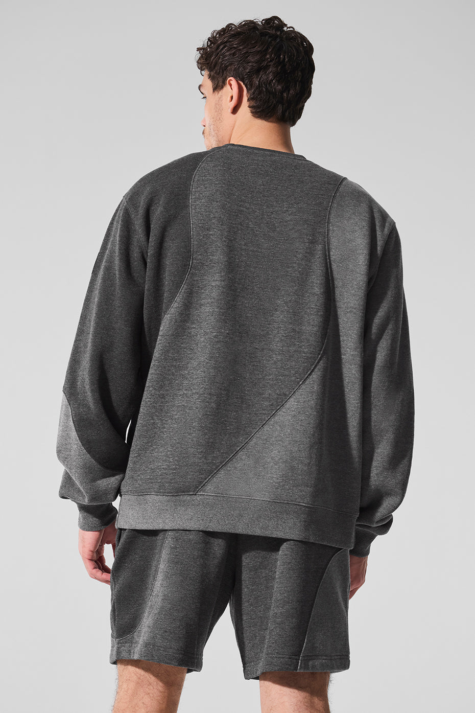 Make Waves Crew Neck Pullover - Dark Heather Grey Tonal product image 2, provided for visual reference and product detail