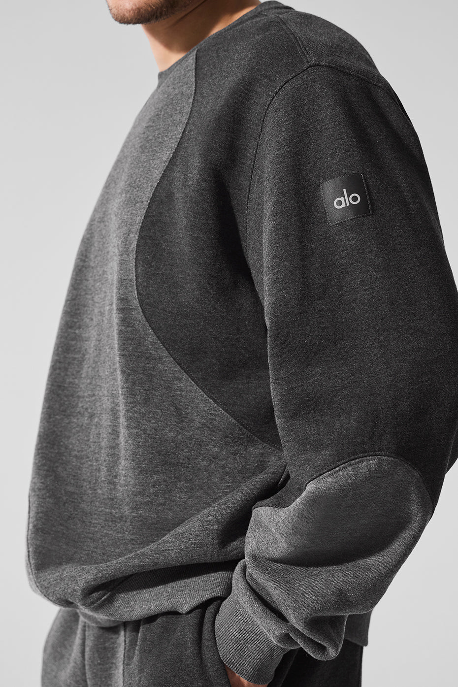 Make Waves Crew Neck Pullover - Dark Heather Grey Tonal product image 3, provided for visual reference and product detail