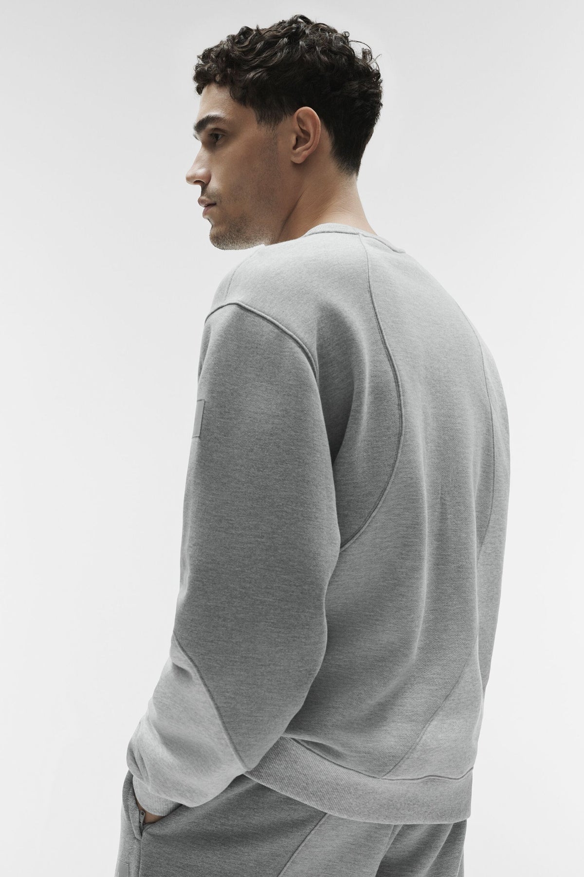 Make Waves Crew Neck Pullover - Athletic Heather Grey Tonal product image 2, provided for visual reference and product