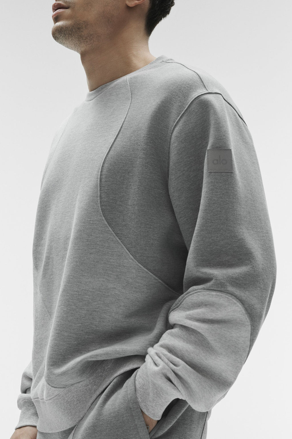 Make Waves Crew Neck Pullover - Athletic Heather Grey Tonal product image 3, provided for visual reference and product