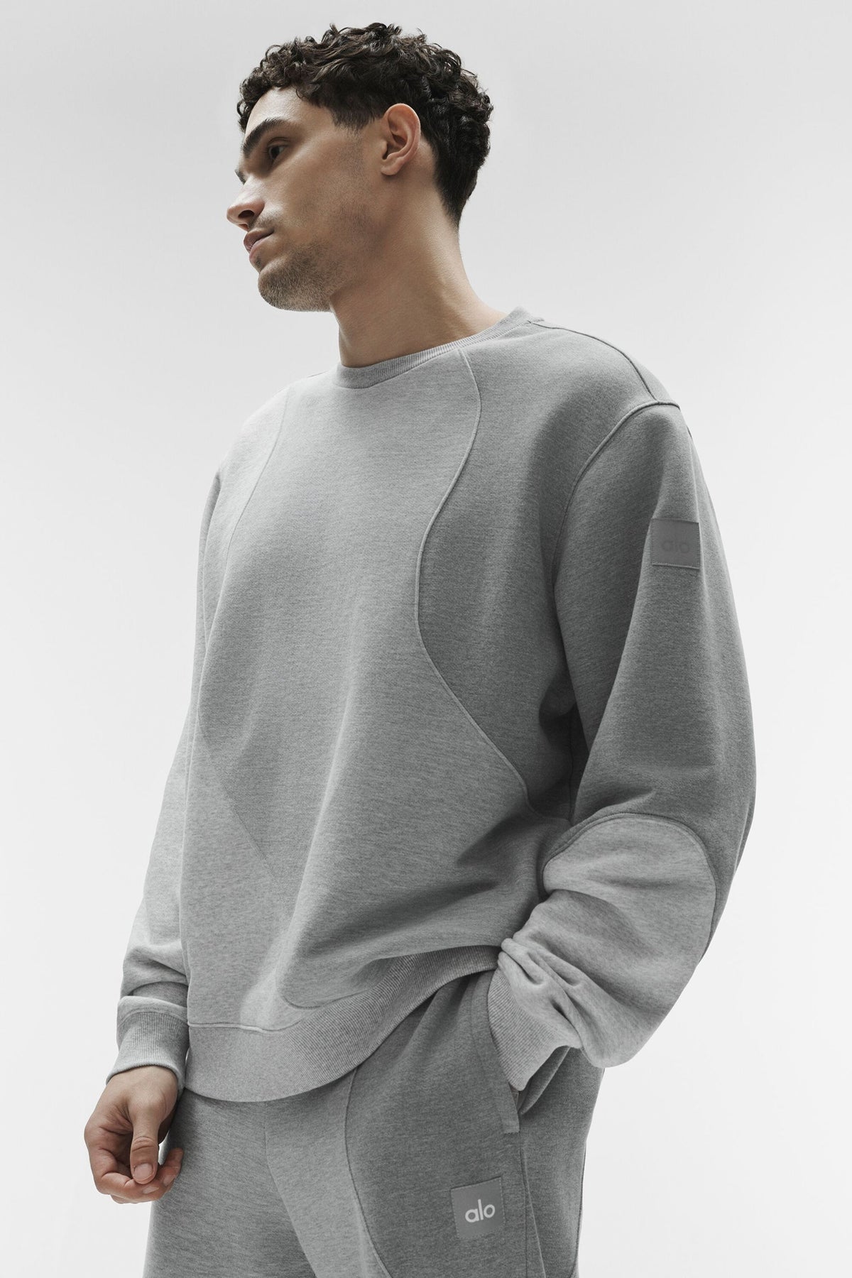 Make Waves Crew Neck Pullover - Athletic Heather Grey Tonal product image 1, provided for visual reference and product