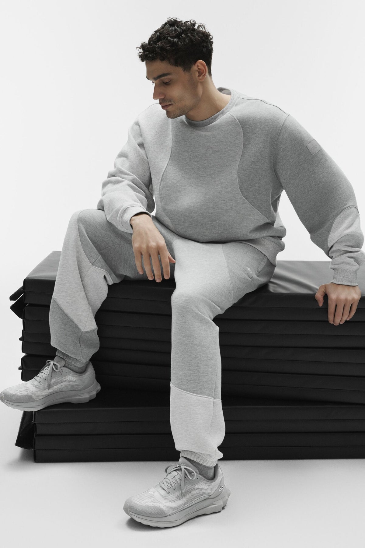Make Waves Crew Neck Pullover - Athletic Heather Grey Tonal product image 4, provided for visual reference and product
