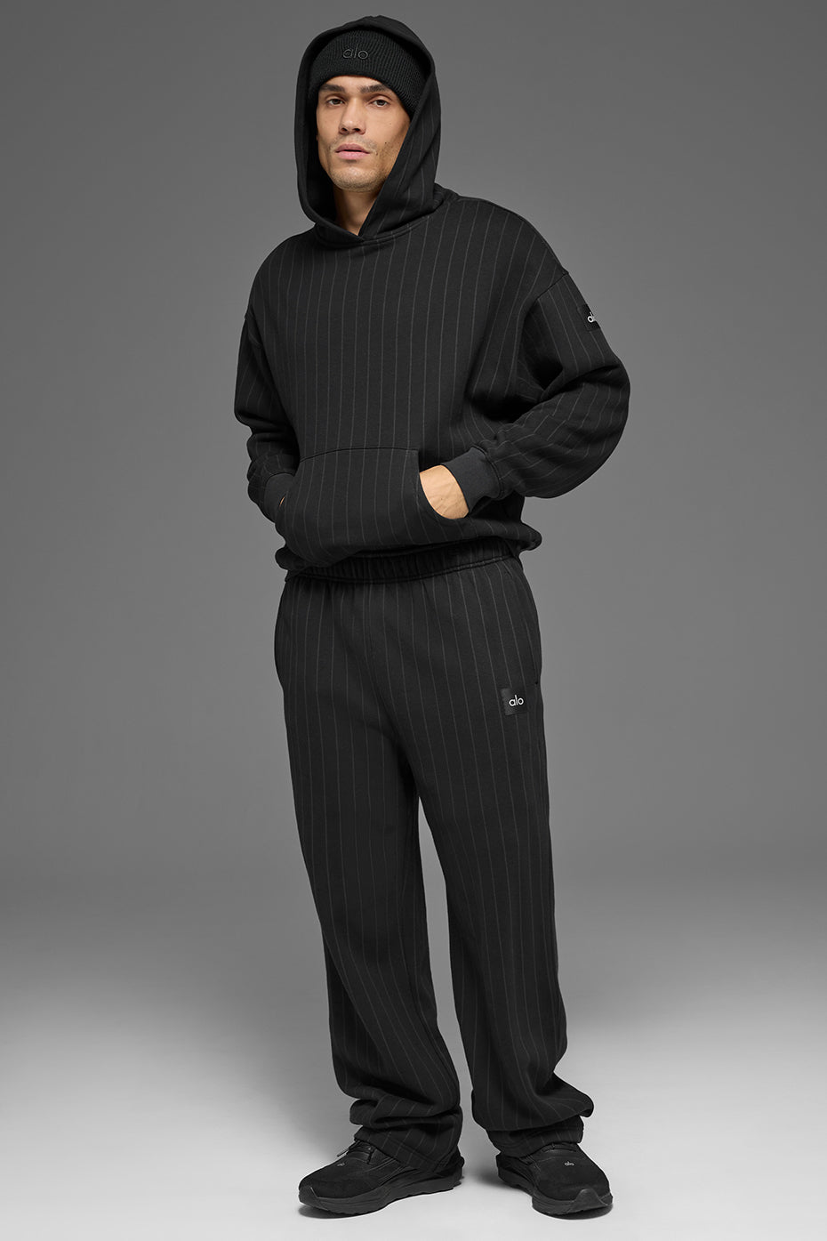 Pinstripe Hoodie - Black Pinstripe product image 5, provided for visual reference and product detail review