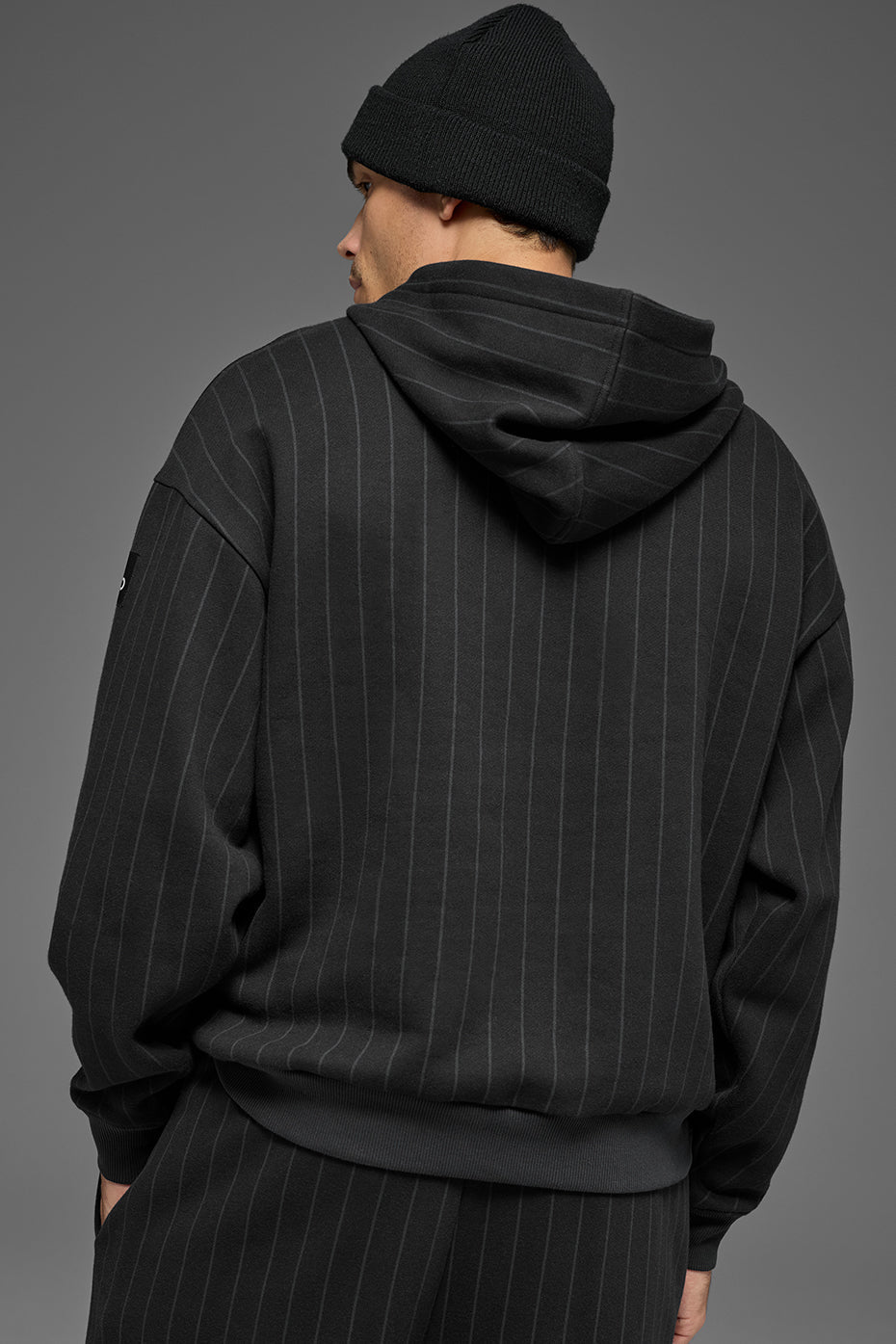 Pinstripe Hoodie - Black Pinstripe product image 3, provided for visual reference and product detail review