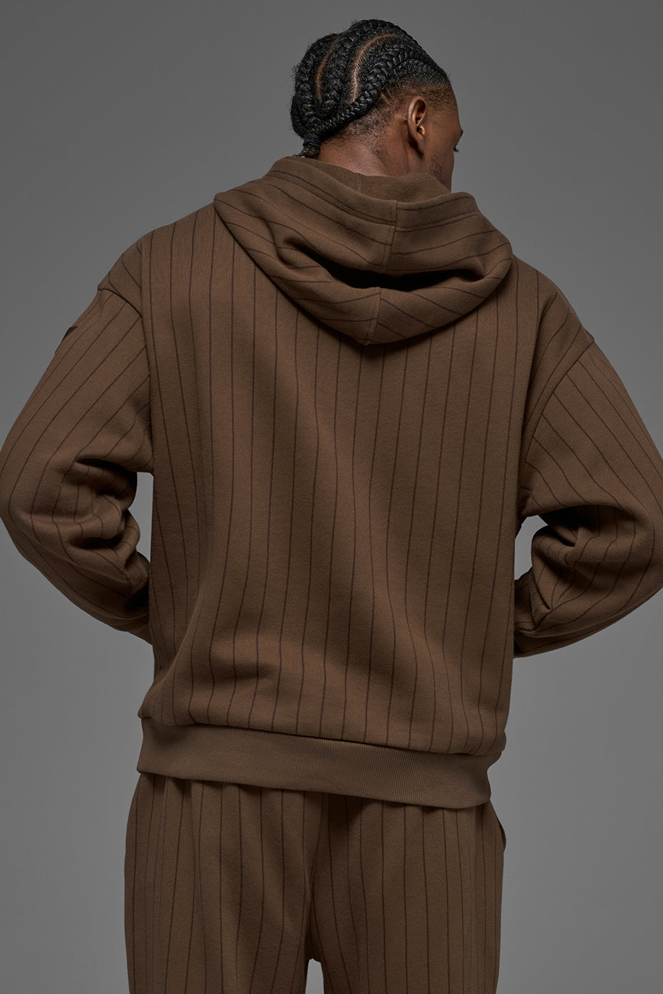 Pinstripe Hoodie - Espresso Pinstripe product image 3, provided for visual reference and product detail review