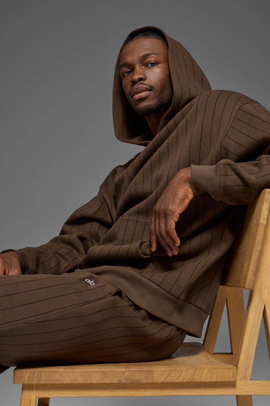 Pinstripe Hoodie - Espresso Pinstripe product image 4, provided for visual reference and product detail review