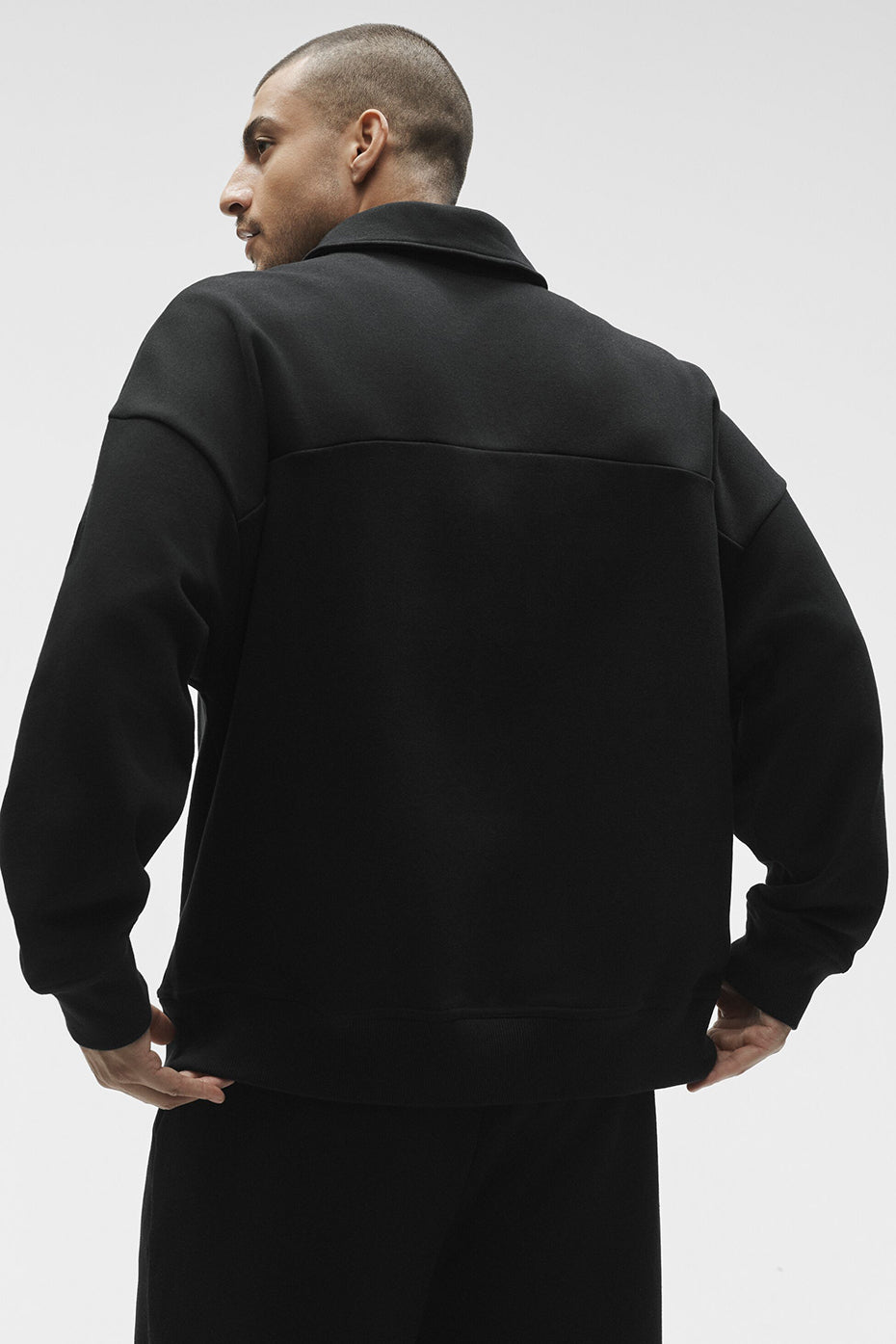 Take It Easy Long Sleeve Henley Pullover - Black product image 3, provided for visual reference and product detail review