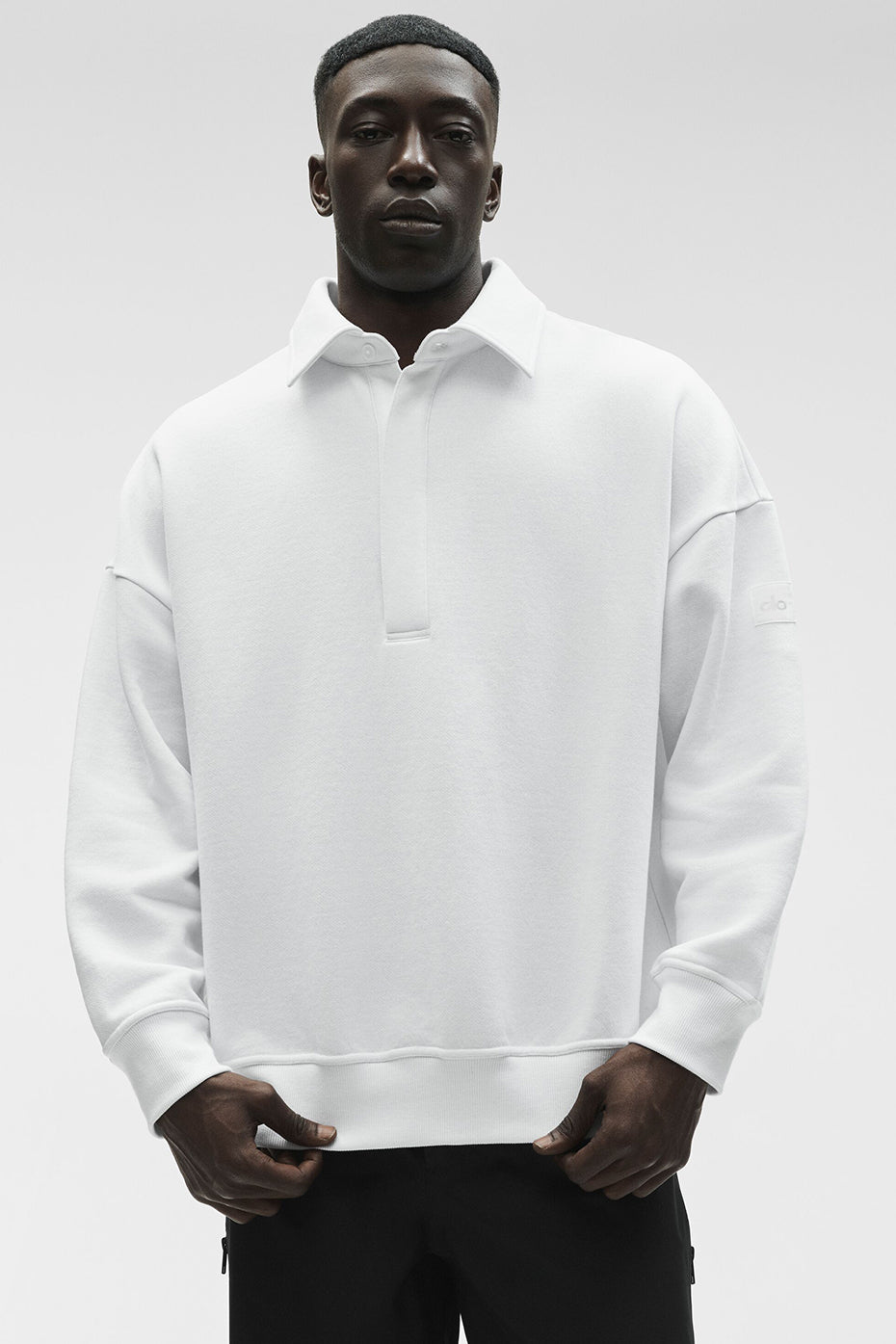 Take It Easy Long Sleeve Henley Pullover - White product image 3, provided for visual reference and product detail review