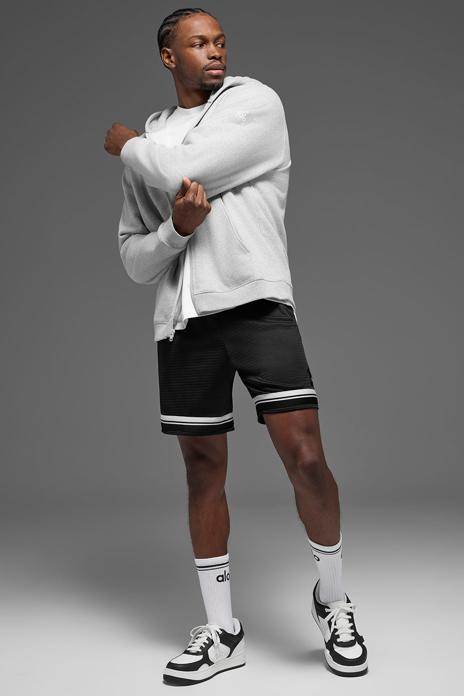 Renown Heavy Weight Full Zip Hoodie - Athletic Heather Grey product image 5, provided for visual reference and product