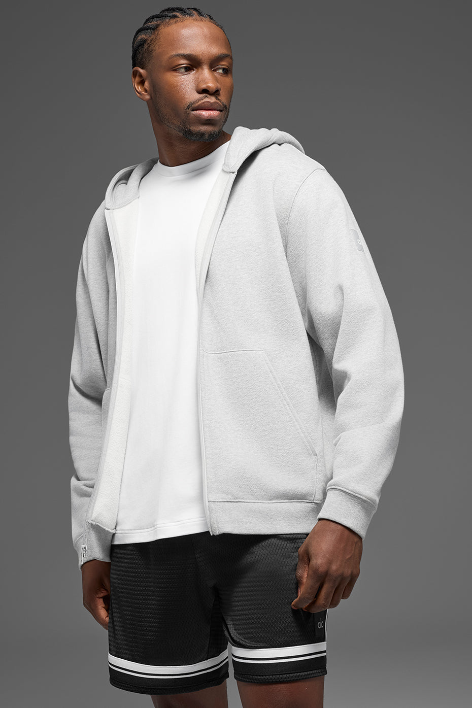 Renown Heavy Weight Full Zip Hoodie - Athletic Heather Grey product image 1, provided for visual reference and product