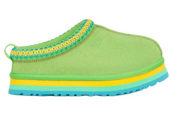UGG Tazz Slipper - Green Multi (Kids) product image 1, provided for visual reference and product detail review