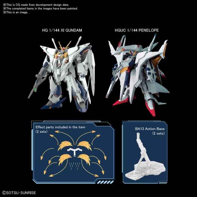 Gundam 1/144 HGUC Hathaway's Flash Xi Gundam vs. Penelope Model Kit product image 4, provided for visual reference and