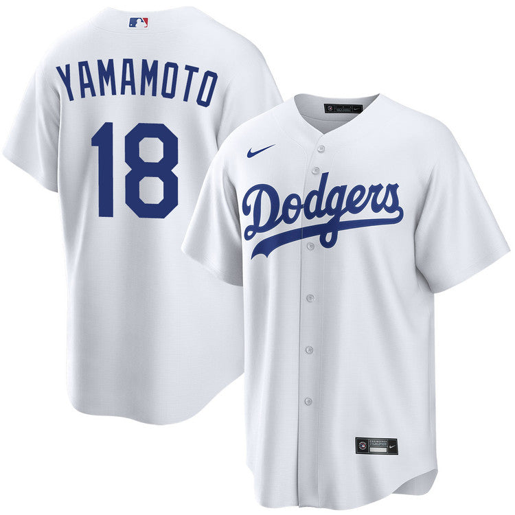 Yoshinobu Yamamoto Los Angeles Dodgers Home Jersey - White product image 1