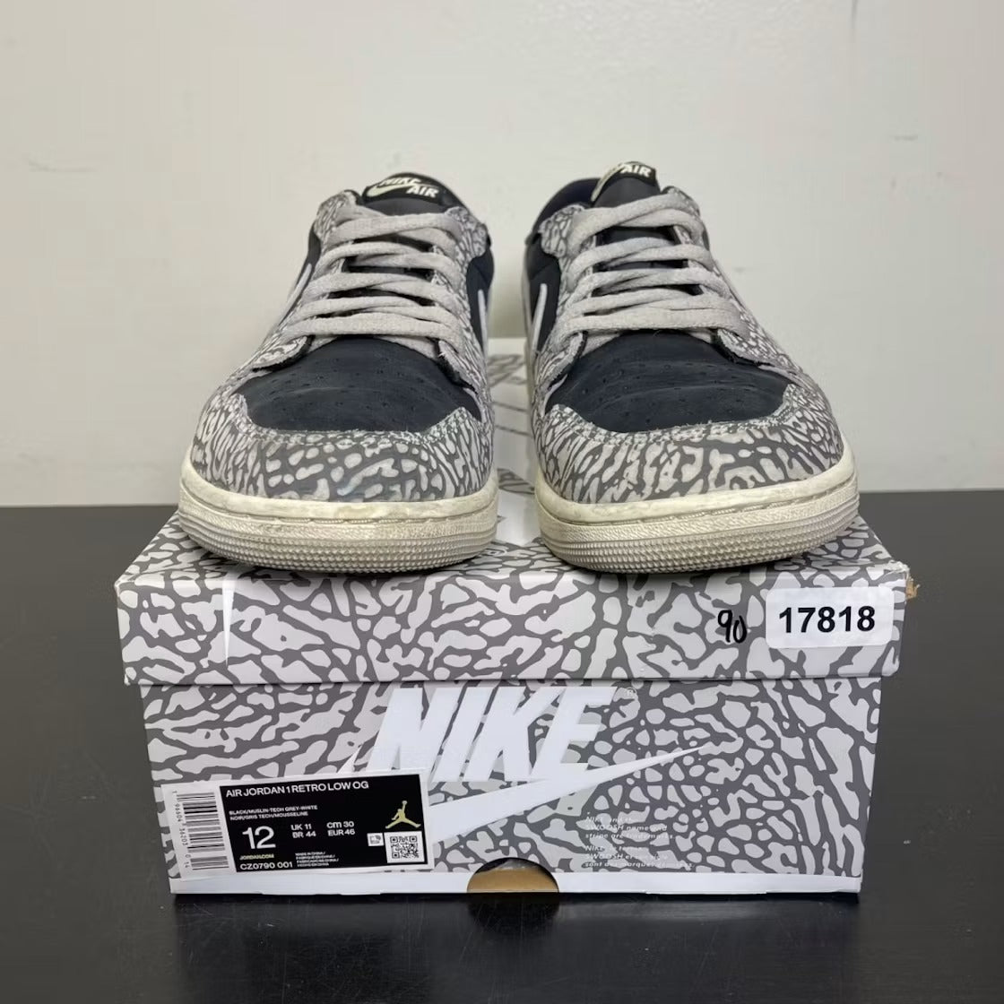 Air Jordan 1 Retro Low OG Black Cement product image 3, provided for visual reference and product detail review