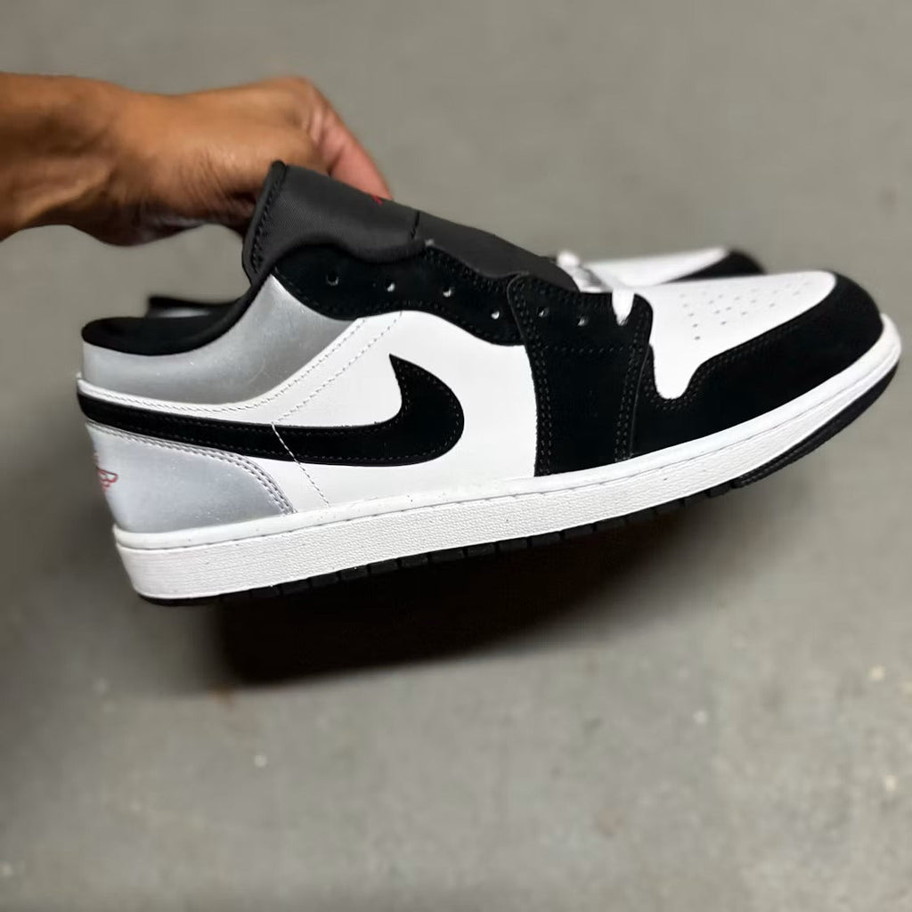 Air Jordan 1 Low SE White Fire Red Black Matte Silver product image 4, provided for visual reference and product detail
