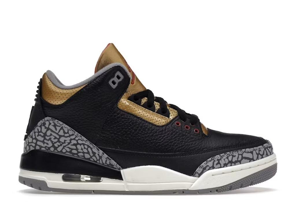 Air Jordan 3 Retro Black Cement Gold (Women) product image 1, provided for visual reference and product detail review