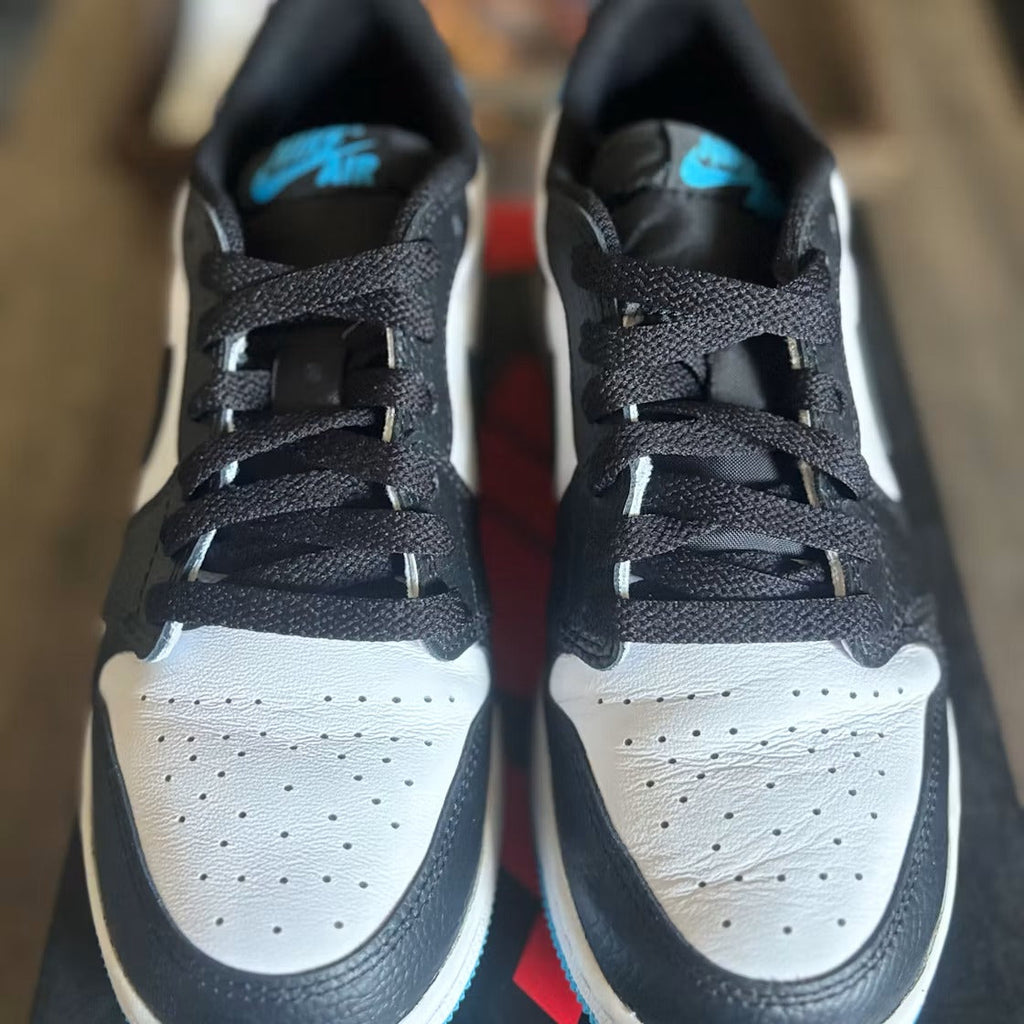 Air Jordan 1 Retro Low OG Black Dark Powder Blue (GS) product image 3, provided for visual reference and product detail