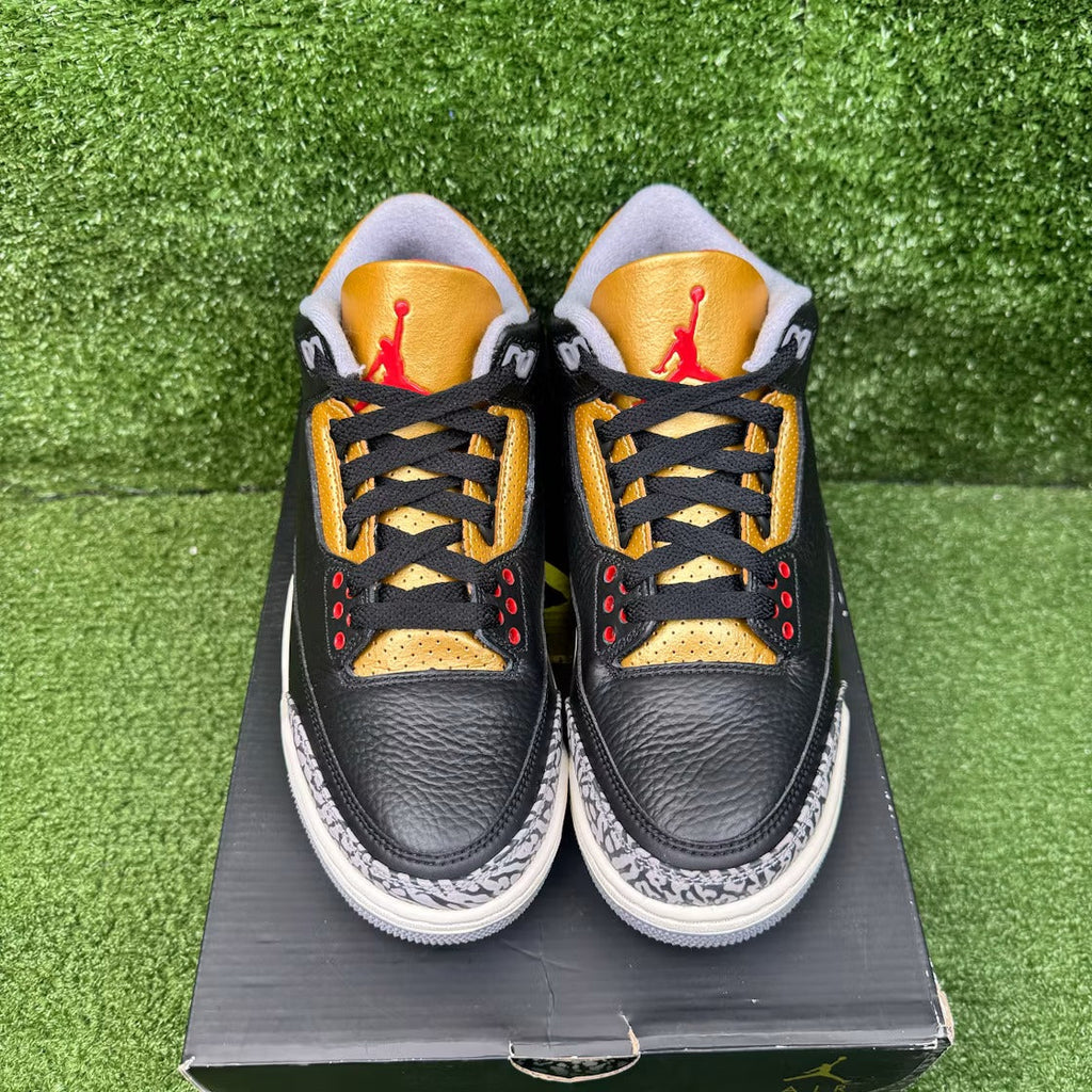 Air Jordan 3 Retro Black Cement Gold (Women) product image 3, provided for visual reference and product detail review
