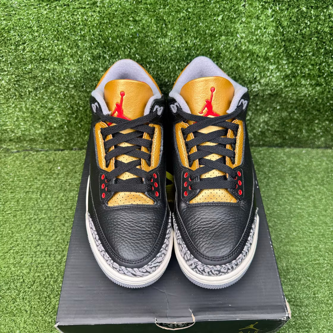 Air Jordan 3 Retro Black Cement Gold (Women) product image 3, provided for visual reference and product detail review