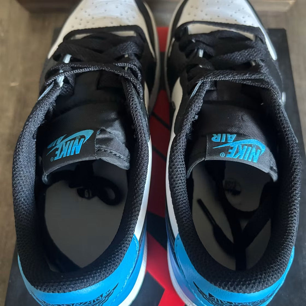 Air Jordan 1 Retro Low OG Black Dark Powder Blue (GS) product image 4, provided for visual reference and product detail