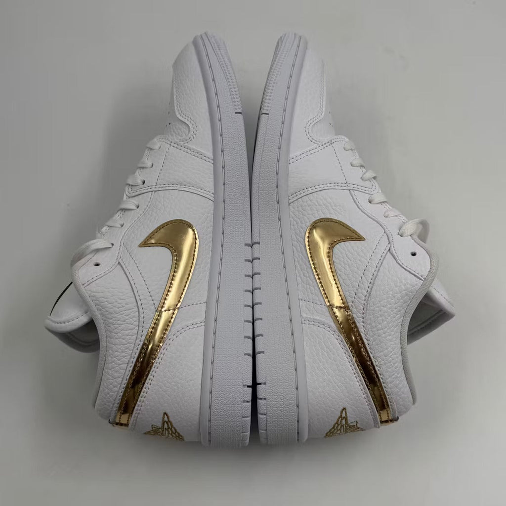 Air Jordan 1 Low White Metallic Gold (Women) product image 4, provided for visual reference and product detail review