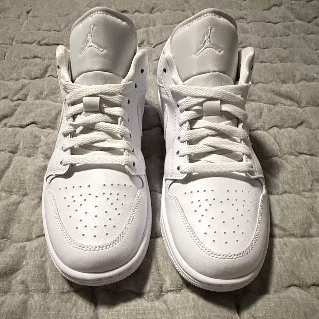 Air Jordan 1 Low Triple White (2022) (Women) product image 2, provided for visual reference and product detail review