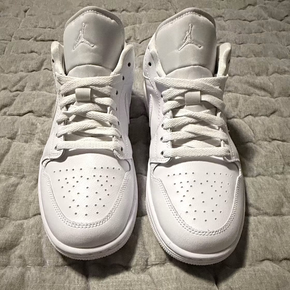 Air Jordan 1 Low Triple White (2022) (Women) product image 2, provided for visual reference and product detail review