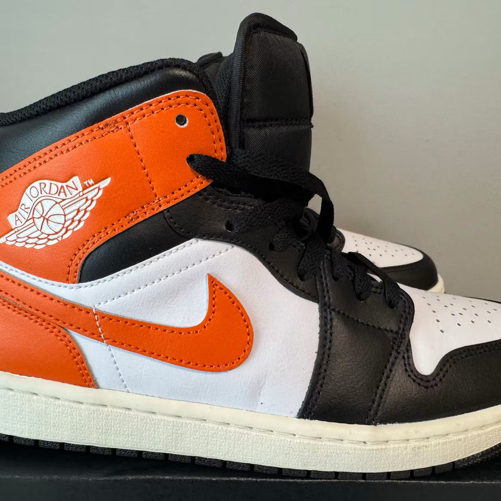 Air Jordan 1 Mid Black Toe Starfish product image 2, provided for visual reference and product detail review