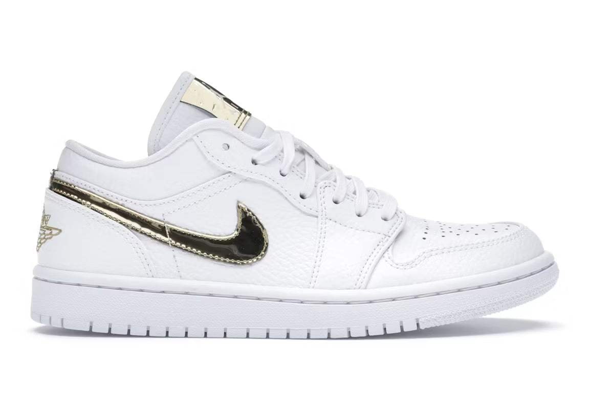 Air Jordan 1 Low White Metallic Gold (Women) product image 1, provided for visual reference and product detail review