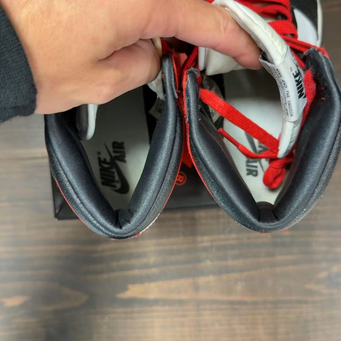 Air Jordan 1 Retro High Satin Black Toe (Women) product image 5, provided for visual reference and product detail review