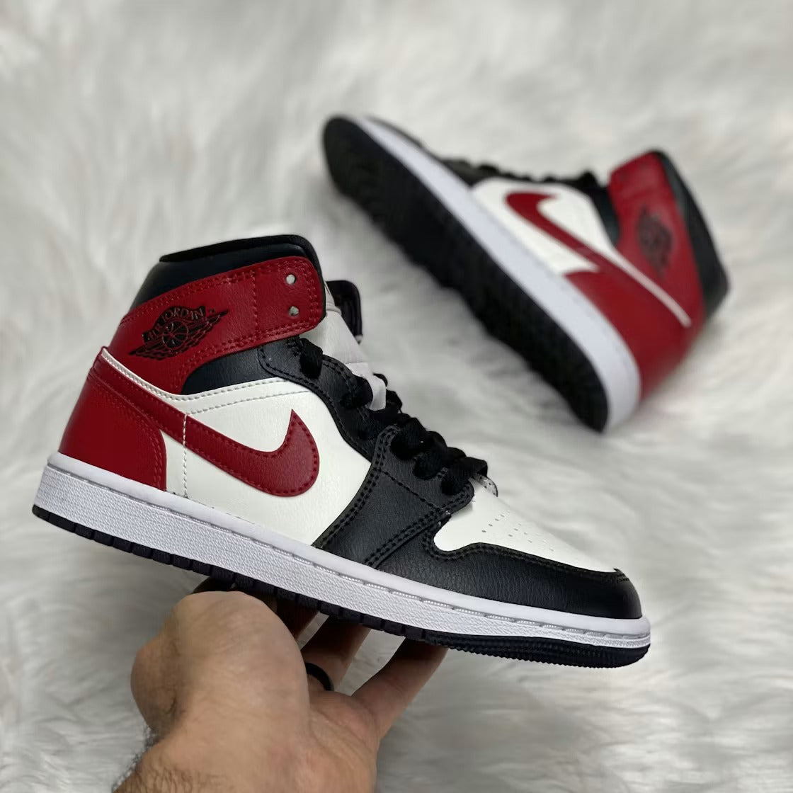 Air Jordan 1 Mid Gym Red Off Noir (Women) product image 2, provided for visual reference and product detail review