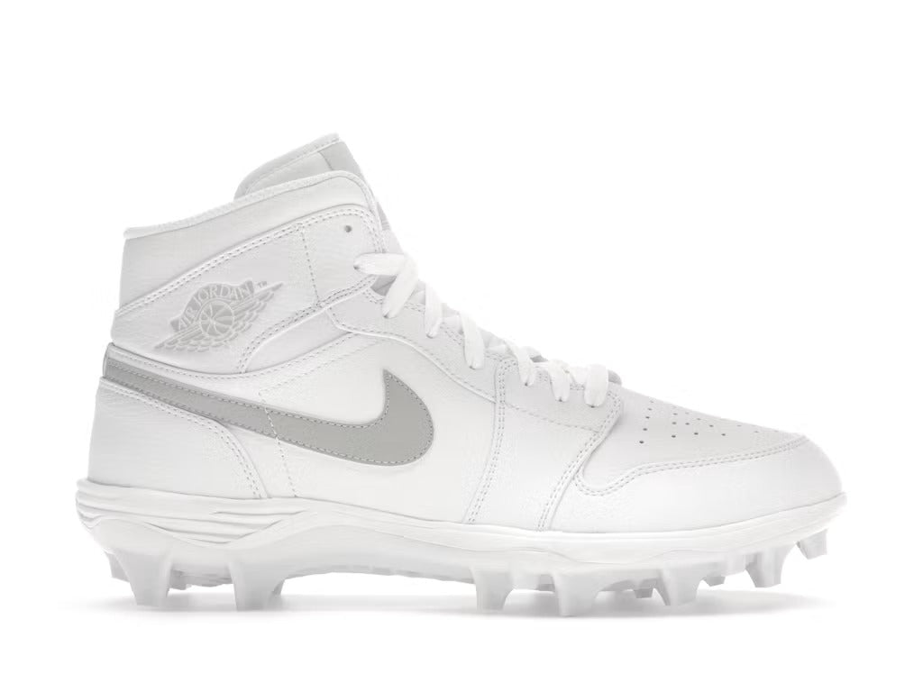 Air Jordan 1 Mid TD Cleat White Grey Fog product image 1, provided for visual reference and product detail review