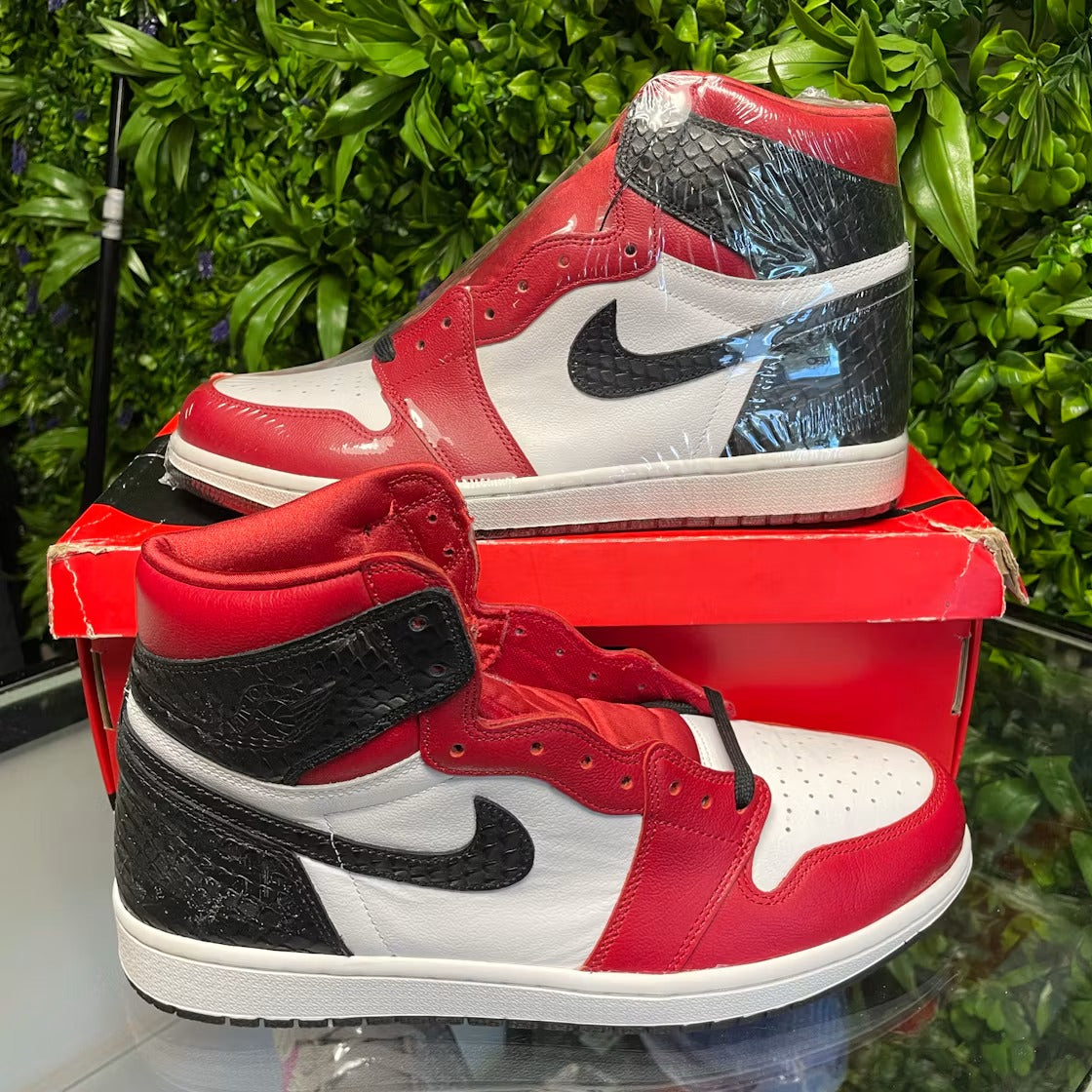 Air Jordan 1 Retro High Satin Snake Chicago (Women) product image 2, provided for visual reference and product detail review