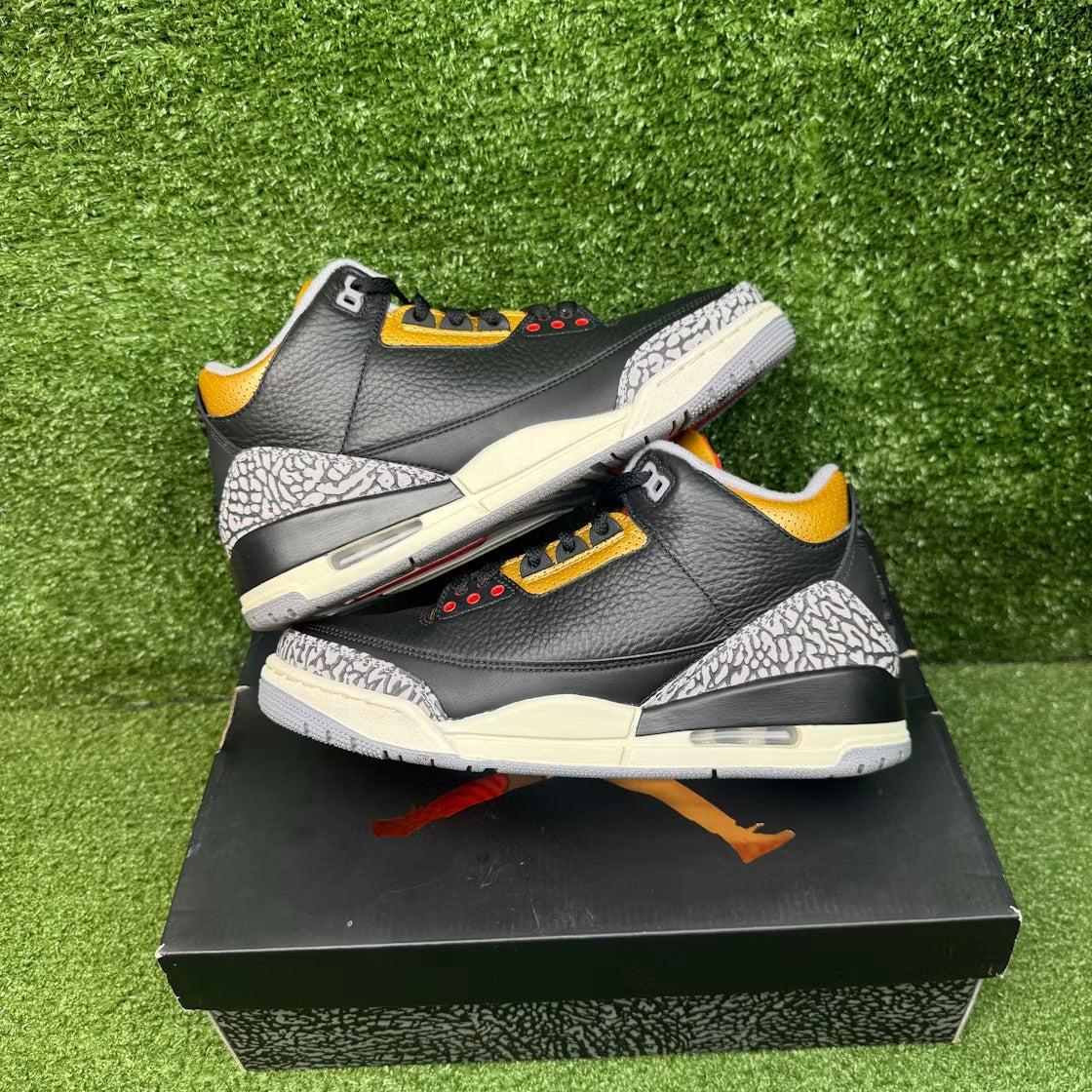 Air Jordan 3 Retro Black Cement Gold (Women) product image 2, provided for visual reference and product detail review