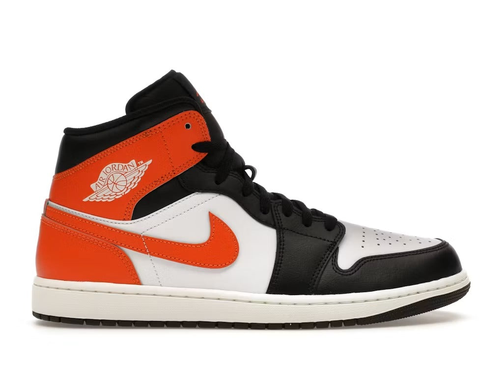 Air Jordan 1 Mid Black Toe Starfish product image 1, provided for visual reference and product detail review
