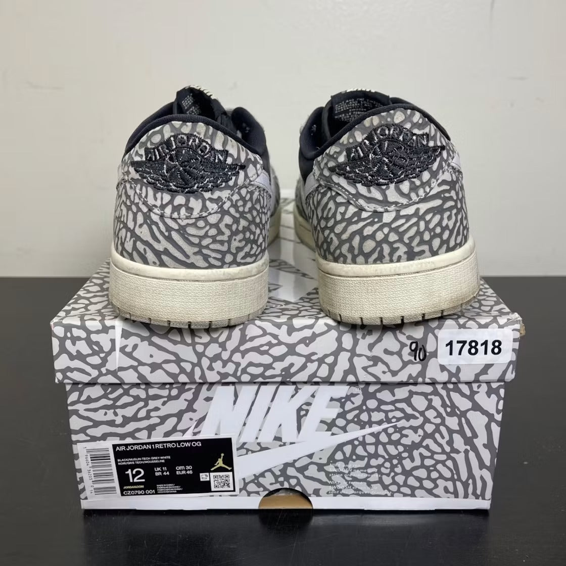 Air Jordan 1 Retro Low OG Black Cement product image 5, provided for visual reference and product detail review