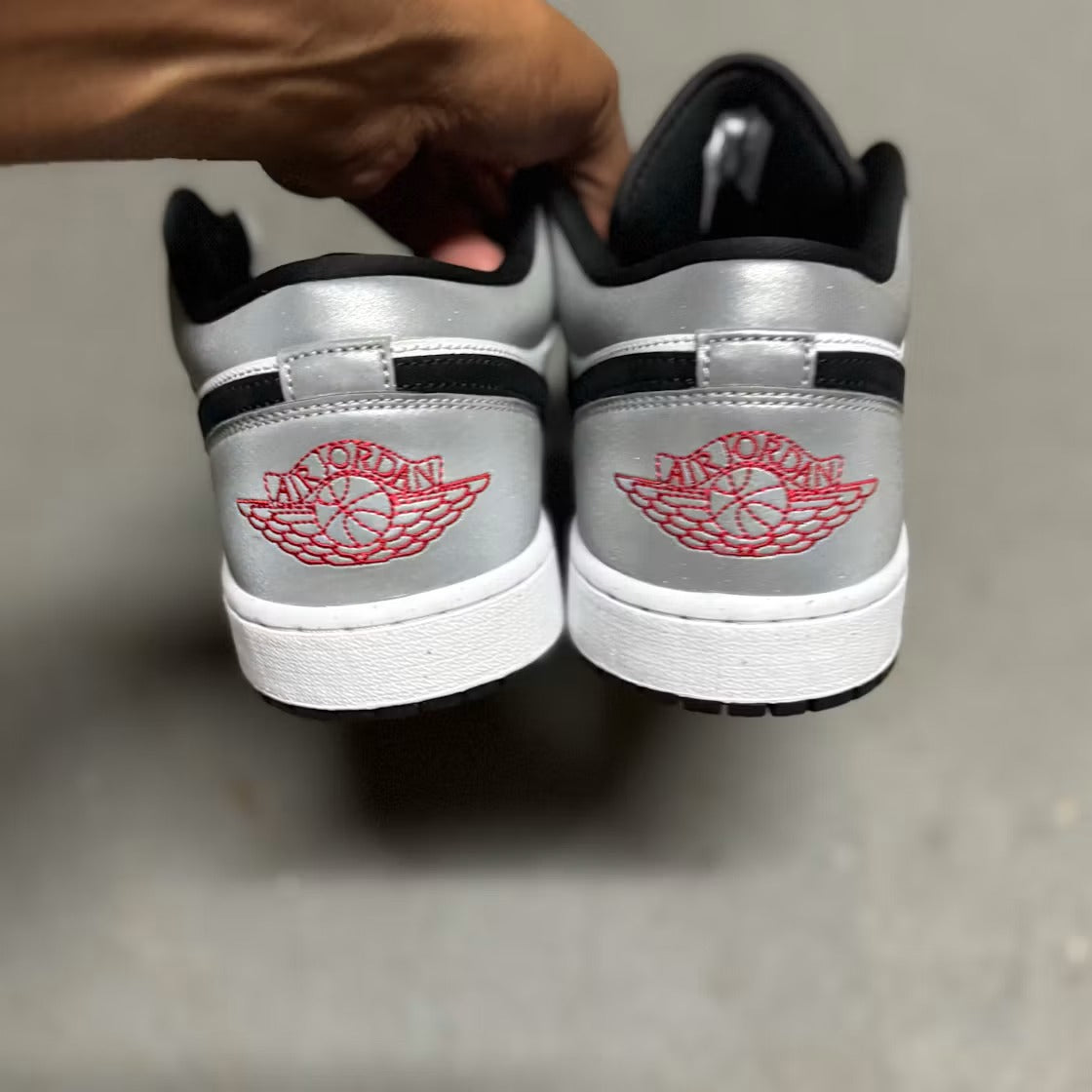 Air Jordan 1 Low SE White Fire Red Black Matte Silver product image 5, provided for visual reference and product detail