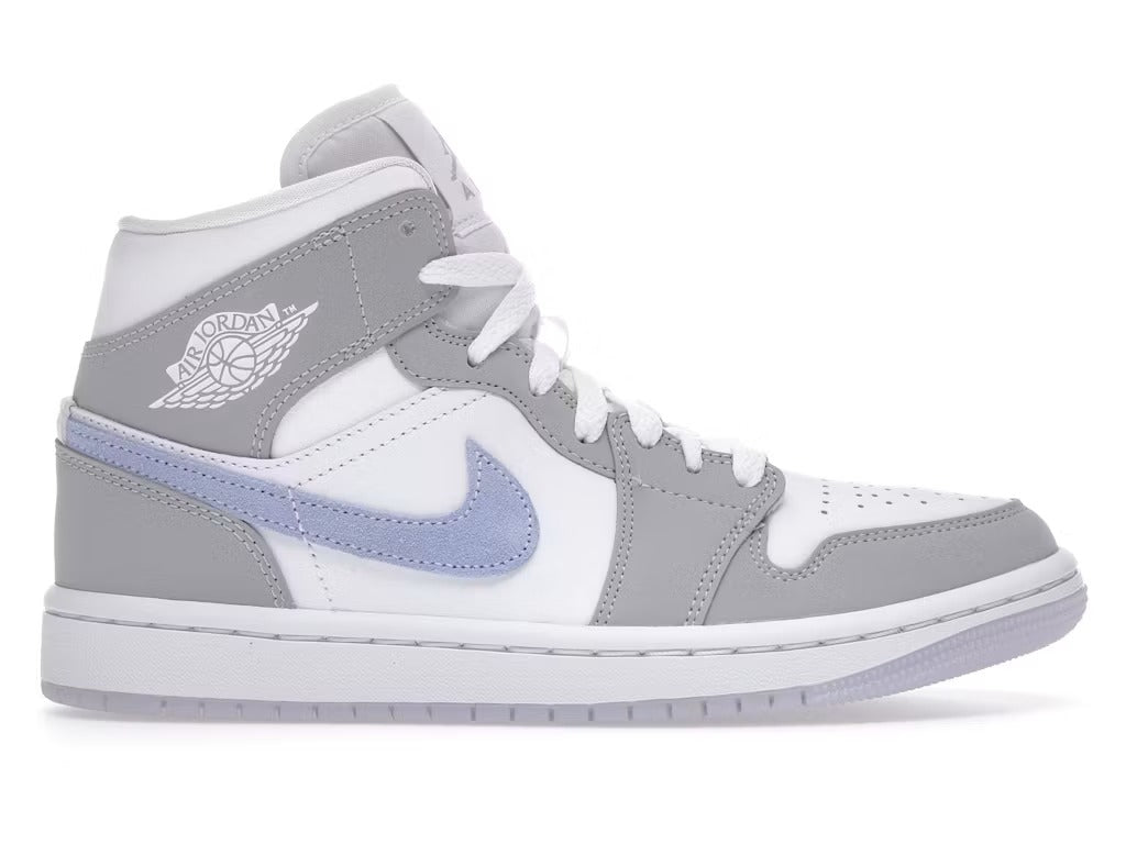 Air Jordan 1 Mid Wolf Grey Aluminum (Women) product image 1, provided for visual reference and product detail review