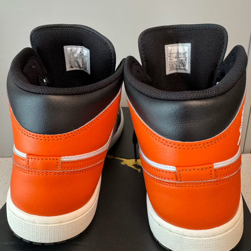 Air Jordan 1 Mid Black Toe Starfish product image 3, provided for visual reference and product detail review
