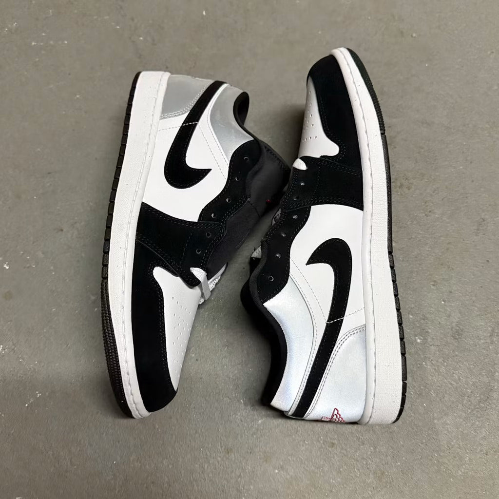 Air Jordan 1 Low SE White Fire Red Black Matte Silver product image 2, provided for visual reference and product detail