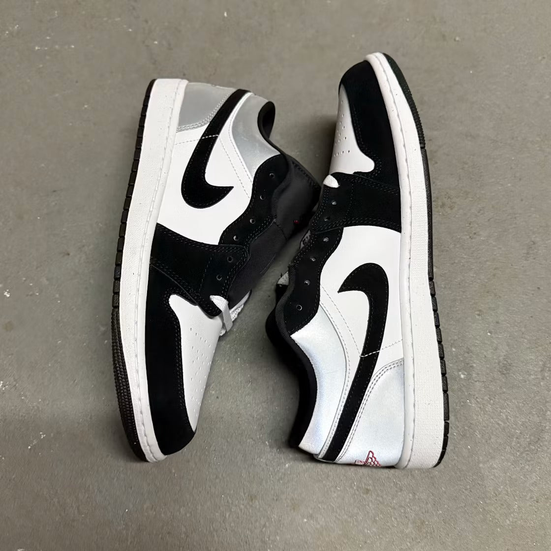 Air Jordan 1 Low SE White Fire Red Black Matte Silver product image 2, provided for visual reference and product detail