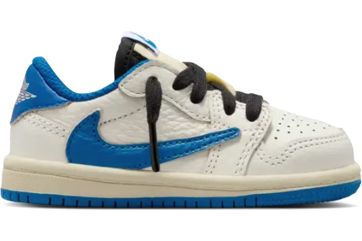 Air Jordan 1 Retro Low OG SP Fragment x Travis Scott Sail Military Blue (TD) product image 1, provided for visual reference